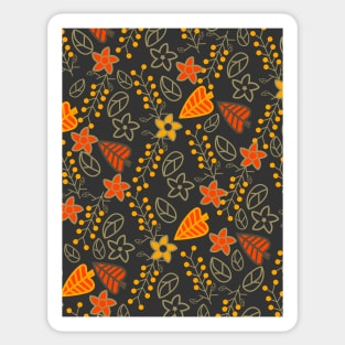 Golden falling leaves Sticker